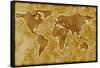 Old World Map-Arcoss-Framed Stretched Canvas