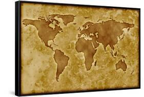 Old World Map-Arcoss-Framed Stretched Canvas