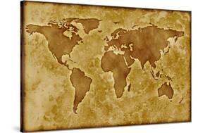 Old World Map-Arcoss-Stretched Canvas