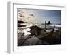 Old Wreck and Black Nab at Saltwick Bay, Near Whitby, North Yorkshire, Yorkshire, England, UK-Mark Sunderland-Framed Photographic Print