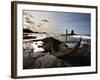 Old Wreck and Black Nab at Saltwick Bay, Near Whitby, North Yorkshire, Yorkshire, England, UK-Mark Sunderland-Framed Photographic Print