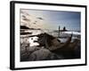 Old Wreck and Black Nab at Saltwick Bay, Near Whitby, North Yorkshire, Yorkshire, England, UK-Mark Sunderland-Framed Photographic Print