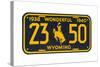 Old Wyoming License Plate-null-Stretched Canvas