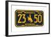 Old Wyoming License Plate-null-Framed Art Print