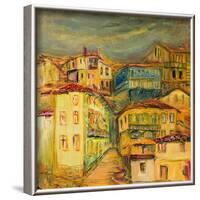 Old Yellow Village Houses-kirilstanchev-Framed Art Print