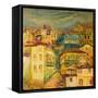 Old Yellow Village Houses-kirilstanchev-Framed Stretched Canvas