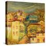 Old Yellow Village Houses-kirilstanchev-Stretched Canvas