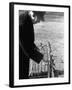 Older Man Feeding Birds Perched on a Fence in Hyde Park-Cornell Capa-Framed Photographic Print