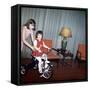 Older Sister Helps Her Sister with New Bike, Ca. 1967-null-Framed Stretched Canvas