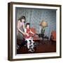 Older Sister Helps Her Sister with New Bike, Ca. 1967-null-Framed Photographic Print