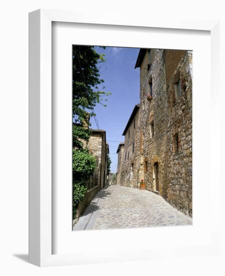 Oldest Building in the Best Preserved Fortified Medieval Village in Tuscany-Pearl Bucknall-Framed Photographic Print