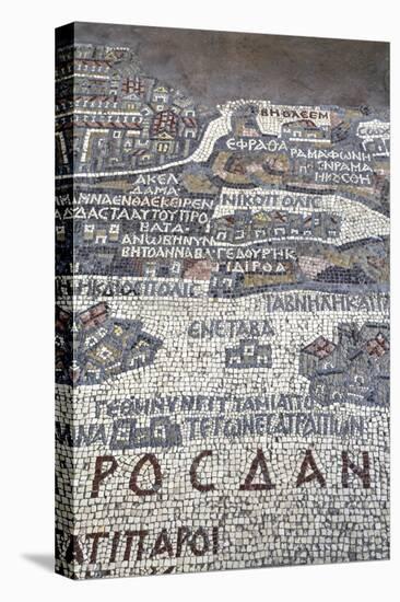Oldest Map of Palestine, Mosaic, Dated Ad 560, St. George's Church, Madaba, Jordan, Middle East-Richard Maschmeyer-Stretched Canvas