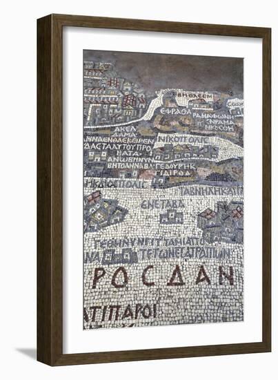 Oldest Map of Palestine, Mosaic, Dated Ad 560, St. George's Church, Madaba, Jordan, Middle East-Richard Maschmeyer-Framed Photographic Print