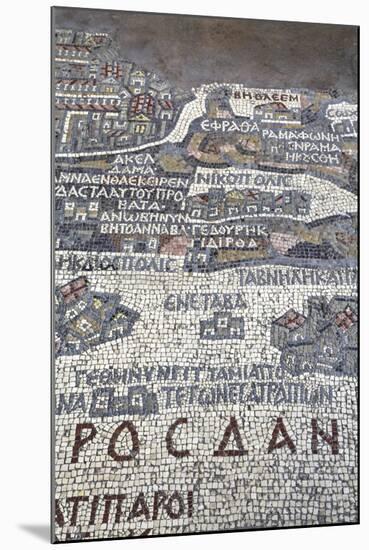 Oldest Map of Palestine, Mosaic, Dated Ad 560, St. George's Church, Madaba, Jordan, Middle East-Richard Maschmeyer-Mounted Photographic Print