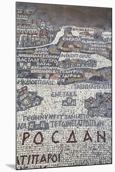 Oldest Map of Palestine, Mosaic, Dated Ad 560, St. George's Church, Madaba, Jordan, Middle East-Richard Maschmeyer-Mounted Photographic Print