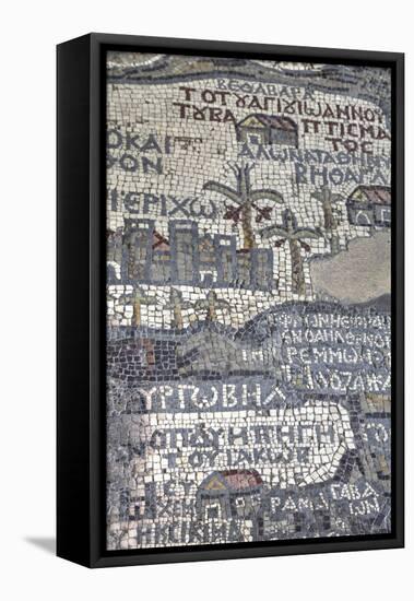 Oldest Map of Palestine, Mosaic, Dated Ad 560, St. George's Church, Madaba, Jordan, Middle East-Richard Maschmeyer-Framed Stretched Canvas