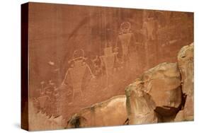 Oldest Pueblos and Navajos Tracks of Art on the Cliffs of Monument Valley-Olivier Goujon-Stretched Canvas