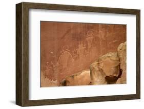 Oldest Pueblos and Navajos Tracks of Art on the Cliffs of Monument Valley-Olivier Goujon-Framed Photographic Print