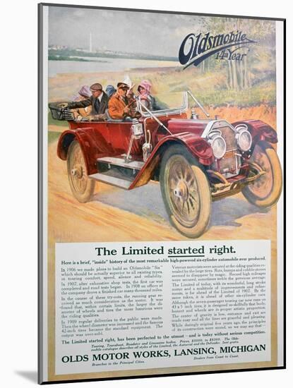Oldsmobile Car Advert, 1911-null-Mounted Giclee Print