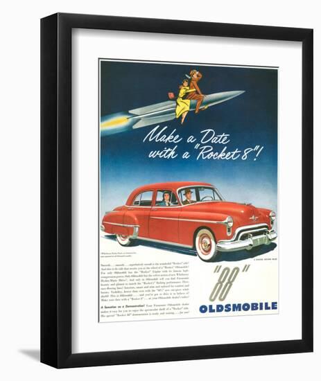 Oldsmobile-Date With Rocket 88-null-Framed Art Print