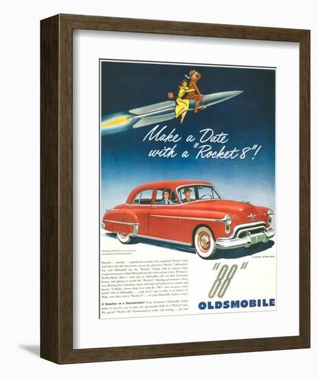 Oldsmobile-Date With Rocket 88-null-Framed Art Print