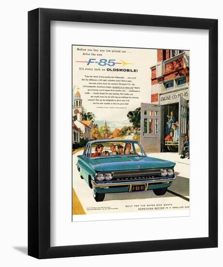 Oldsmobile-Drive the New F-85-null-Framed Art Print