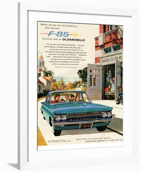 Oldsmobile-Drive the New F-85-null-Framed Art Print