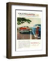 Oldsmobile-Into the Rocket Age-null-Framed Art Print