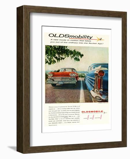 Oldsmobile-Into the Rocket Age-null-Framed Art Print