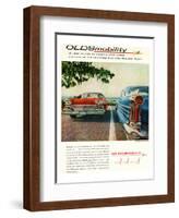 Oldsmobile-Into the Rocket Age-null-Framed Art Print