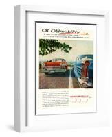 Oldsmobile-Into the Rocket Age-null-Framed Art Print