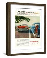 Oldsmobile-Into the Rocket Age-null-Framed Art Print