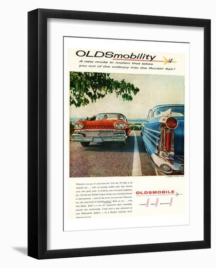 Oldsmobile-Into the Rocket Age-null-Framed Art Print