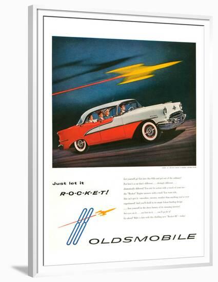Oldsmobile-Just Let It Rocket-null-Framed Premium Giclee Print