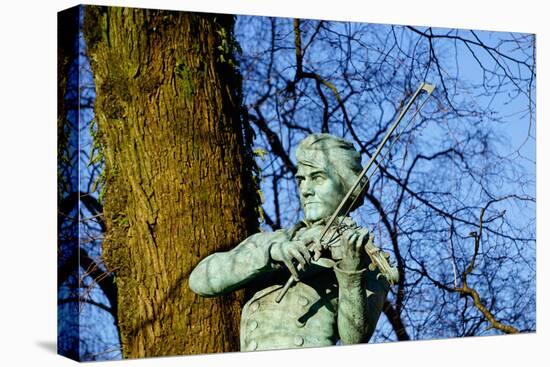 Ole Bulls Statue Man Playing Violin, Bergen, Norway, Scandinavia, Europe-Robert Harding-Stretched Canvas