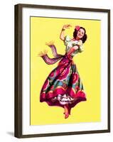 Ole! Dancing Pin-Up c1940s-Art Frahm-Framed Art Print