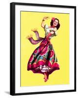 Ole! Dancing Pin-Up c1940s-Art Frahm-Framed Art Print