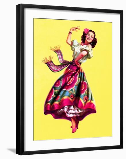 Ole! Dancing Pin-Up c1940s-Art Frahm-Framed Art Print