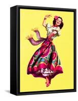 Ole! Dancing Pin-Up c1940s-Art Frahm-Framed Stretched Canvas