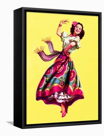 Ole! Dancing Pin-Up c1940s-Art Frahm-Framed Stretched Canvas