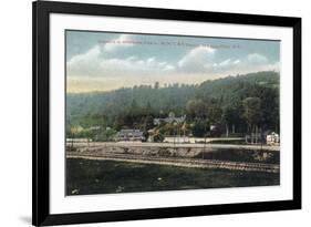 Olean, New York - WNY&P Railroad Lines; Riverhurst Park Entrance Scene-Lantern Press-Framed Premium Giclee Print