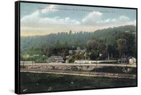 Olean, New York - WNY&P Railroad Lines; Riverhurst Park Entrance Scene-Lantern Press-Framed Stretched Canvas