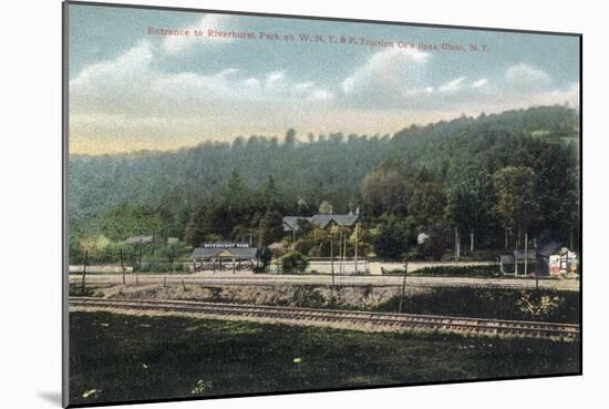 Olean, New York - WNY&P Railroad Lines; Riverhurst Park Entrance Scene-Lantern Press-Mounted Art Print