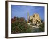 Oleander Bush in Front of the Ta Pinu Cathedral at Gozo, Malta, Europe-Hans Peter Merten-Framed Photographic Print