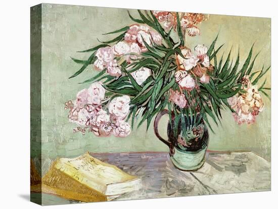 Oleanders and Books, 1888-Vincent van Gogh-Stretched Canvas