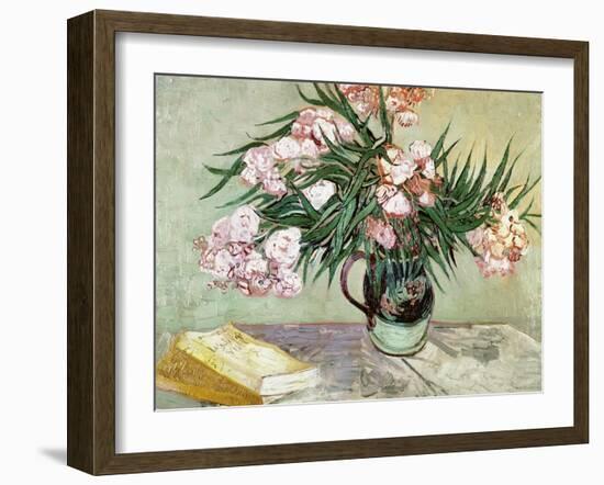 Oleanders and Books, 1888-Vincent van Gogh-Framed Giclee Print
