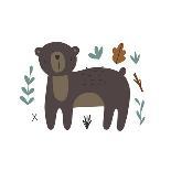 Cute Bear with the Inscription - Be Wild Surrounded by Wild Nature. Vector Illustration Isolated On-olga Agureeva-Photographic Print