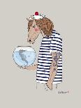 Bulldog Sailor with Tattoo-Olga Angellos-Art Print
