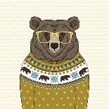 Tiger Hipster Dressed up in Cool T-Shirt-Olga_Angelloz-Art Print