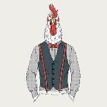 Dressy Rooster with Glass of Champagne-Olga_Angelloz-Art Print